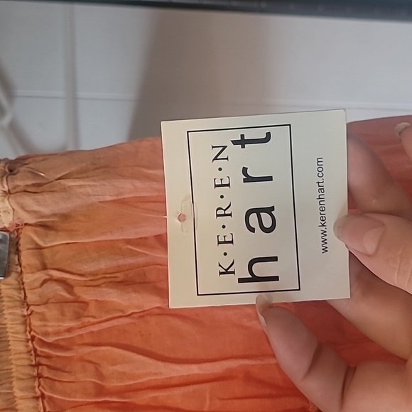 Peach Long Skit With Elastic Band - Picture 4 of 4